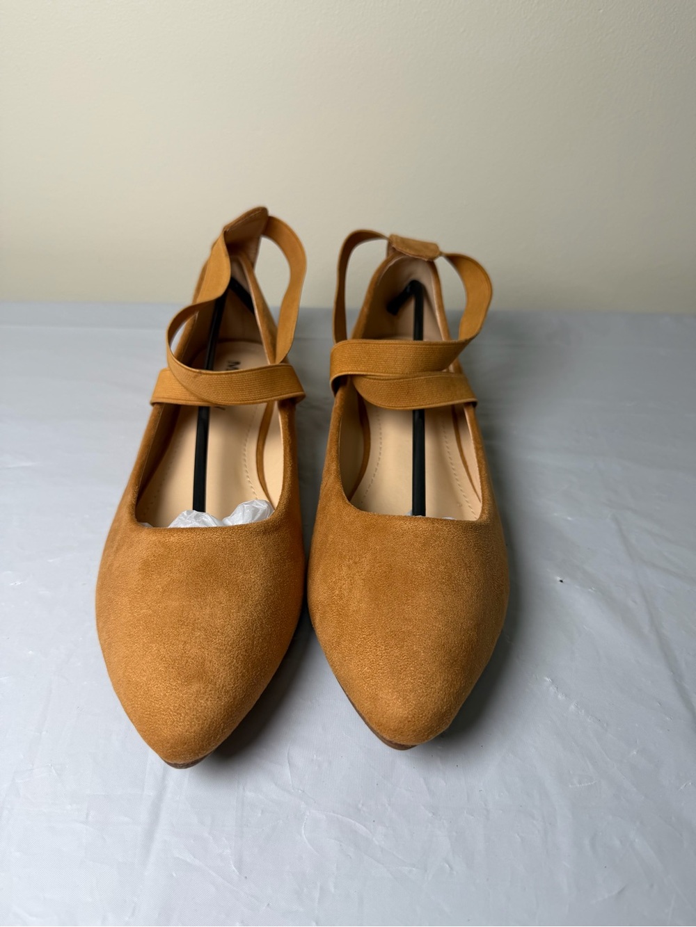 Milady Microsuede Ballet Flats Shoes Ankle Buckle Size 9 NWT